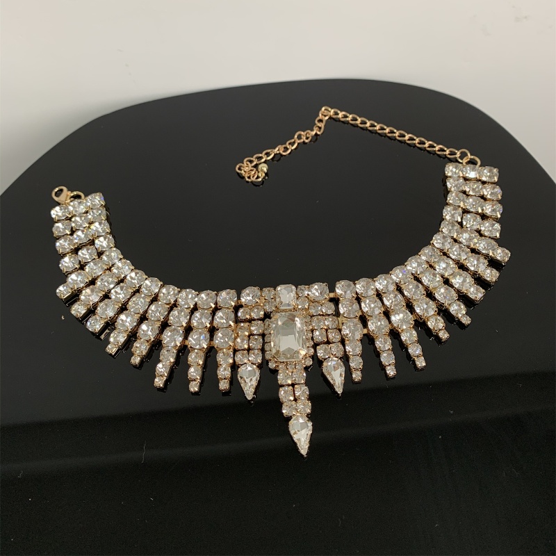 Wholesale Jewelry Elegant Lady Geometric Tassel Alloy Copper Rhinestones Gold Plated Silver Plated Inlay Choker display picture 24