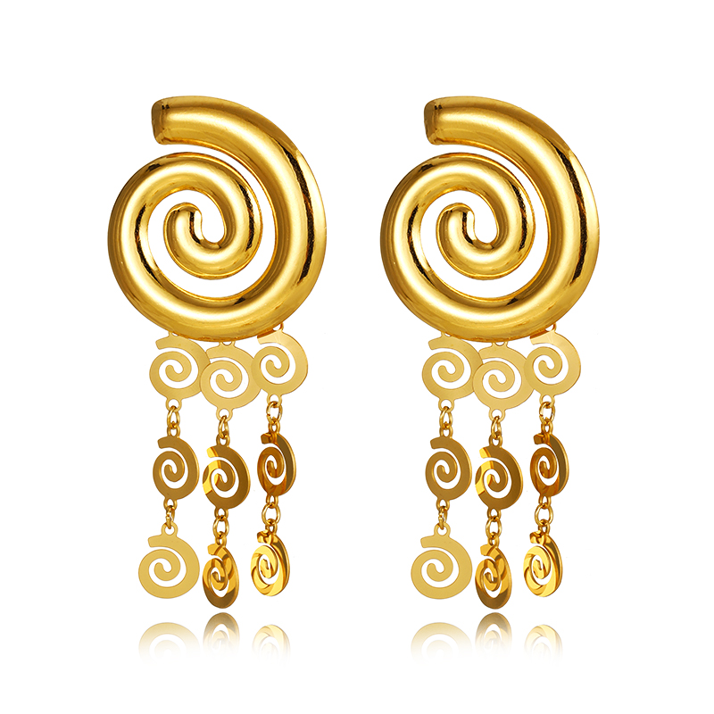 1 Paire De Base Style Moderne Style Classique Cercle Couleur Unie Placage Acier Inoxydable 304 Plaqué Or 18K Boucles D'oreilles display picture 15