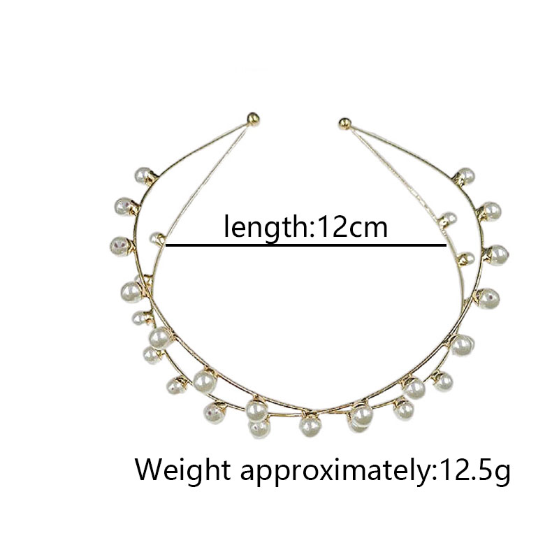 Women's Elegant Luxurious Pearl Solid Color Imitation Pearl Criss Cross Layered Inlay Pearl Hair Band display picture 1