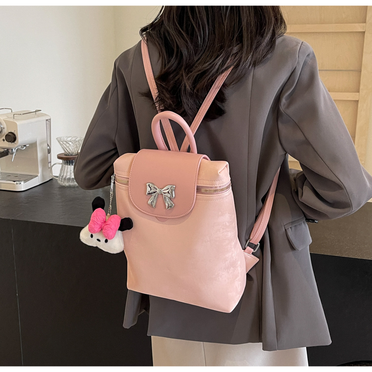 Women's Medium Pu Leather Solid Color Classic Style Streetwear Sewing Thread Square Zipper Fashion Backpack display picture 13