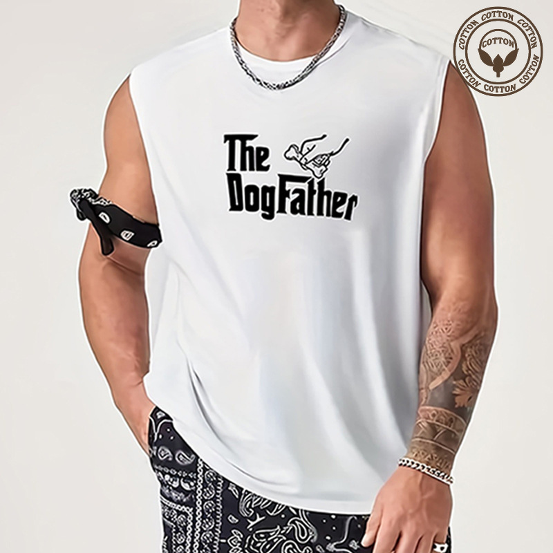 Men's Letter Simple Style Round Neck Sleeveless Regular Fit Men's Tops display picture 1