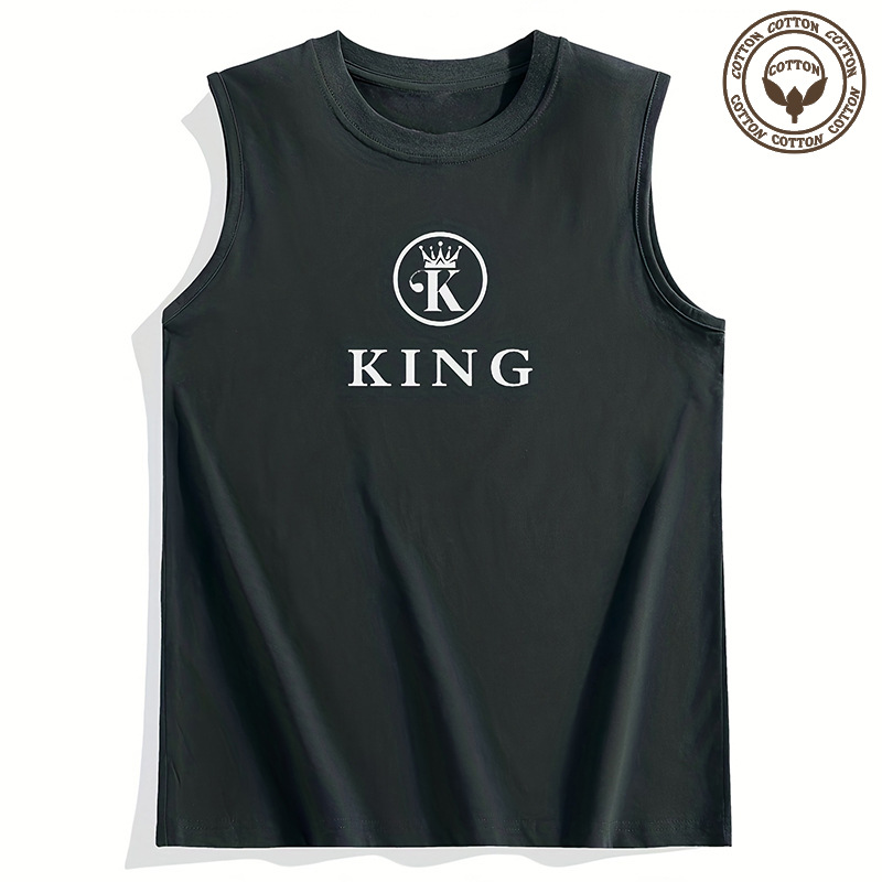 Men's Letter Simple Style Round Neck Sleeveless Regular Fit Men's Tops display picture 1