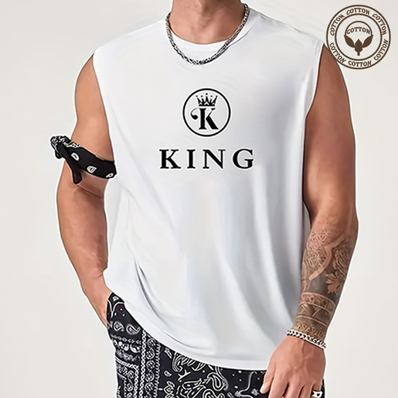 Men's Letter Simple Style Round Neck Sleeveless Regular Fit Men's Tops display picture 2