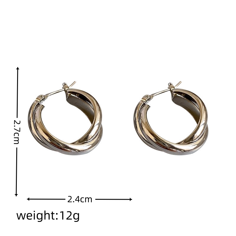 1 Pair Simple Style Classic Style Solid Color Plating Copper 18K Gold Plated Ear Studs display picture 2