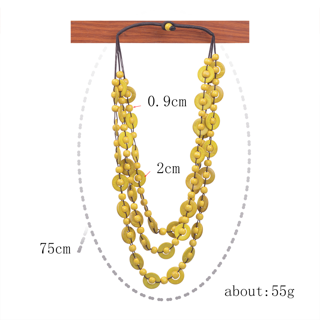 Großhandel Schmuck Ethnischer Stil Bohemien Geometrisch Holzperlen Kokosnuss Schale Perlen Halskette display picture 9