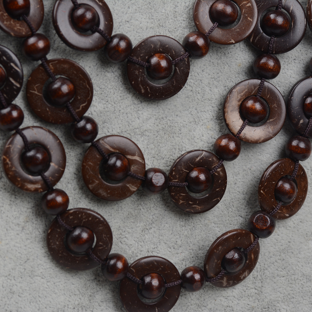 Wholesale Jewelry Ethnic Style Bohemian Geometric Wooden Beads Coconut Shell Charcoal Beaded Necklace display picture 14