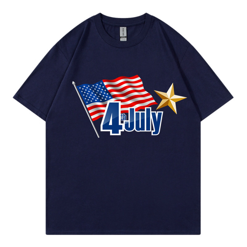 Frau T-Shirt Kurzarm T-Shirts Einfacher Stil Brief Amerikanische Flagge display picture 2