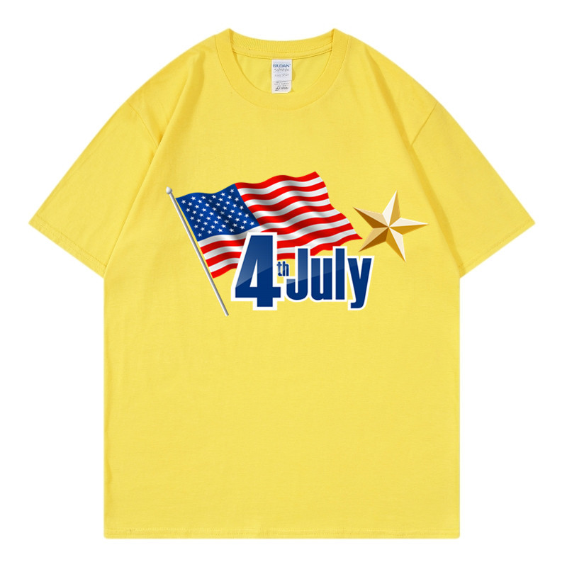 Frau T-Shirt Kurzarm T-Shirts Einfacher Stil Brief Amerikanische Flagge display picture 4