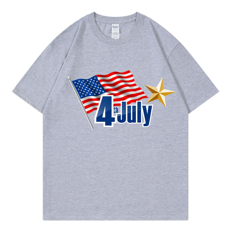 Frau T-Shirt Kurzarm T-Shirts Einfacher Stil Brief Amerikanische Flagge display picture 5