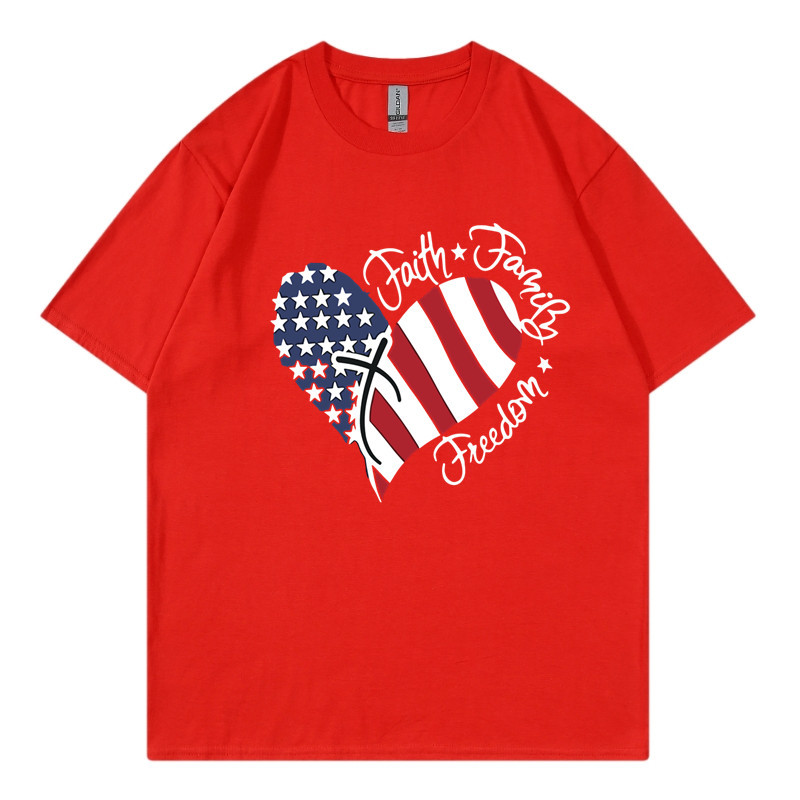 Women's T-shirt Short Sleeve T-Shirts Simple Style Letter American Flag display picture 4