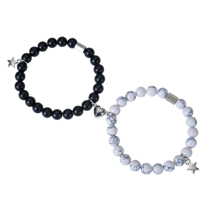 316L Stainless Steel  Natural Stone Handmade Romantic Beaded Magnetic Star Heart Shape Bracelets display picture 7
