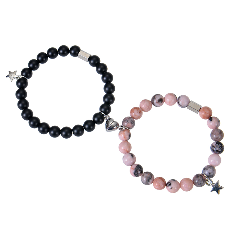 316L Stainless Steel  Natural Stone Handmade Romantic Beaded Magnetic Star Heart Shape Bracelets display picture 8