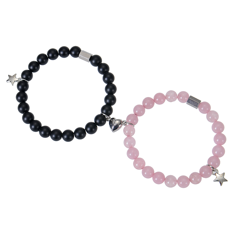 316L Stainless Steel  Natural Stone Handmade Romantic Beaded Magnetic Star Heart Shape Bracelets display picture 6