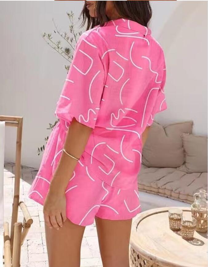 Daily Women's Streetwear Geometric Polyester Printing Pants Sets Shorts Sets display picture 6