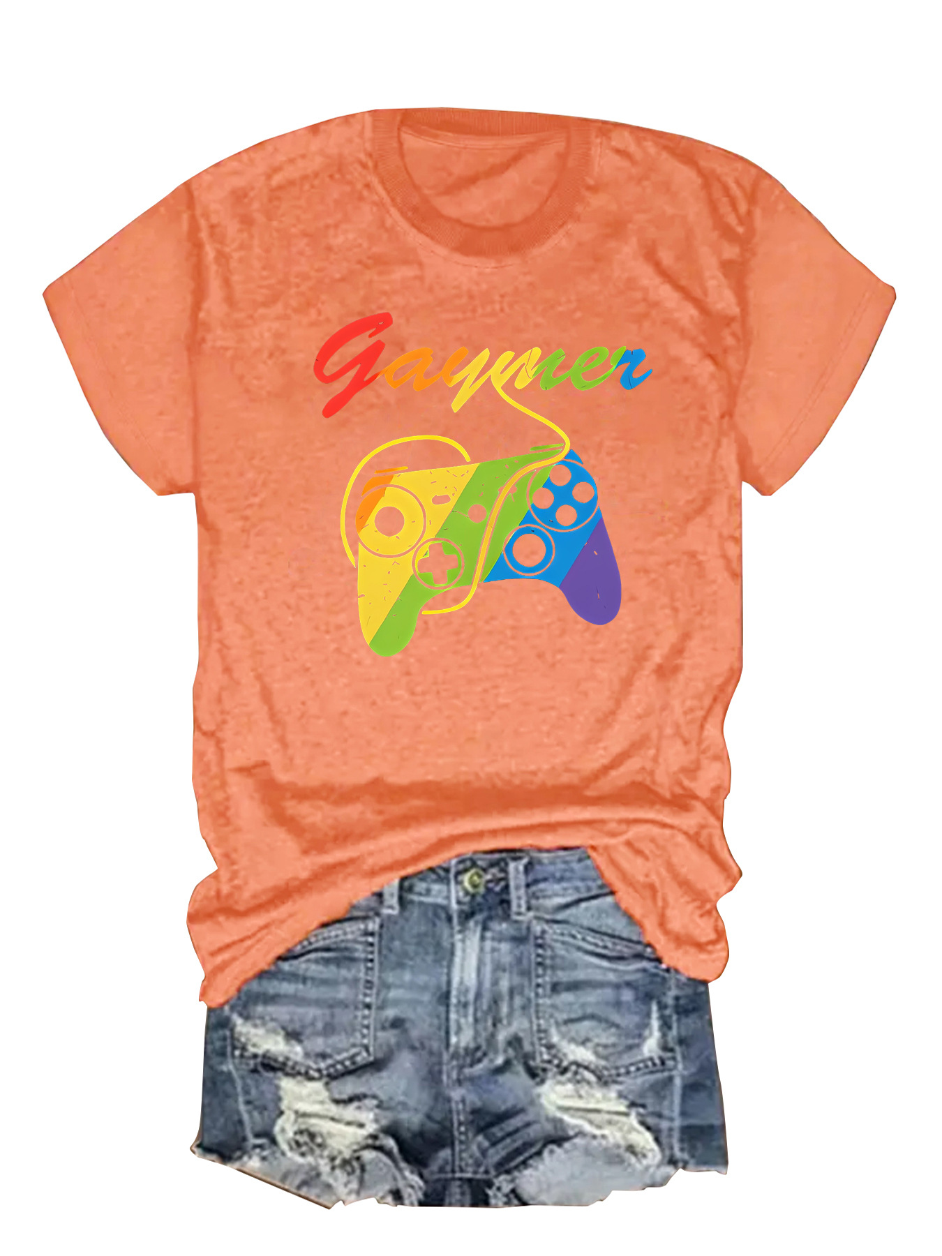 Women's T-shirt Short Sleeve T-Shirts Printing Streetwear Letter Game Console display picture 5