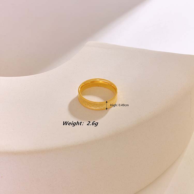 Edelstahl 304 18 Karat Vergoldet IG-Stil Elegant Dame Überzug Einfarbig Ringe display picture 5