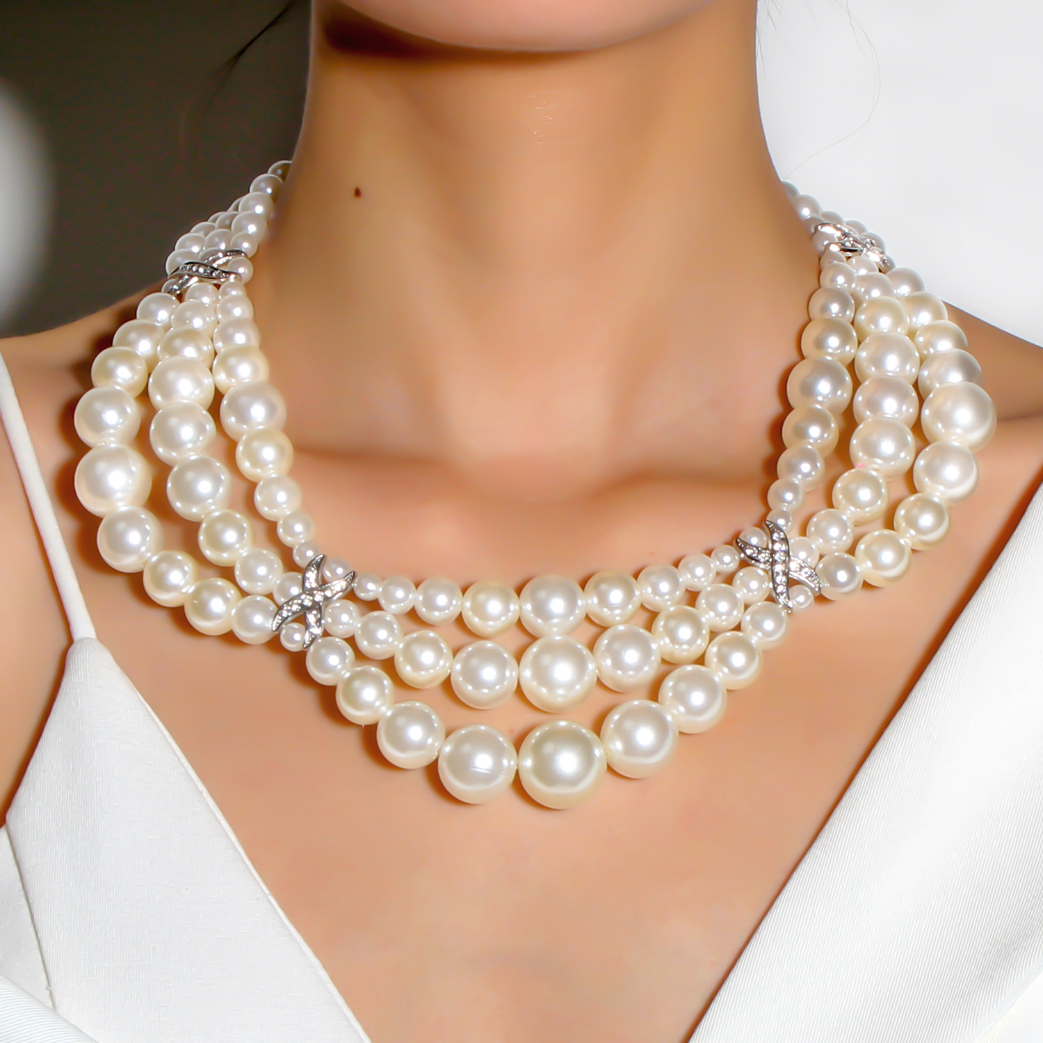 Wholesale Jewelry Elegant Glam Round Imitation Pearl Beaded Necklace display picture 4