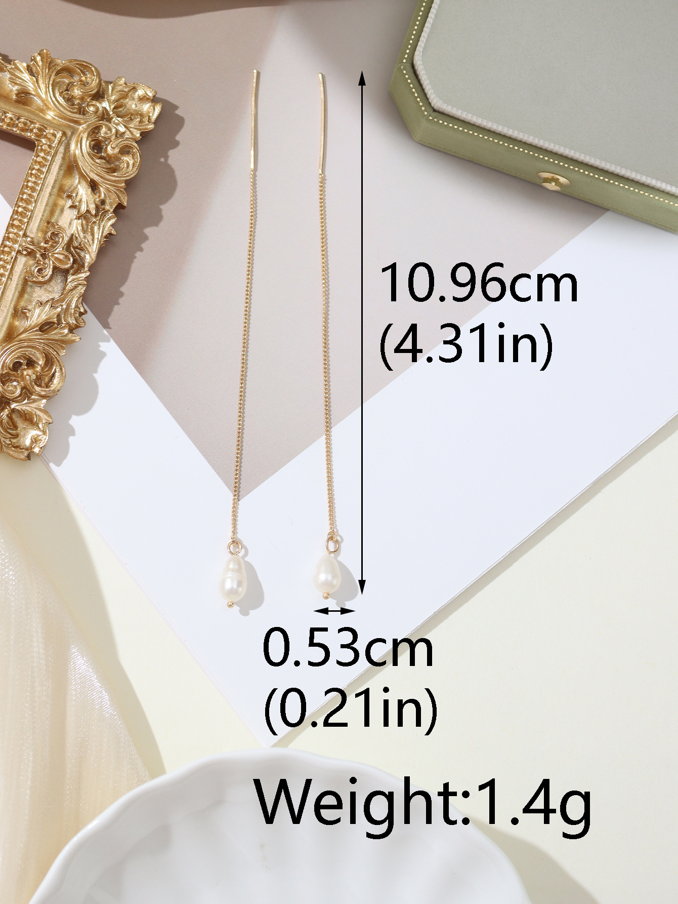 1 Pair Simple Style Classic Style Solid Color Freshwater Pearl Copper Alloy Drop Earrings display picture 8