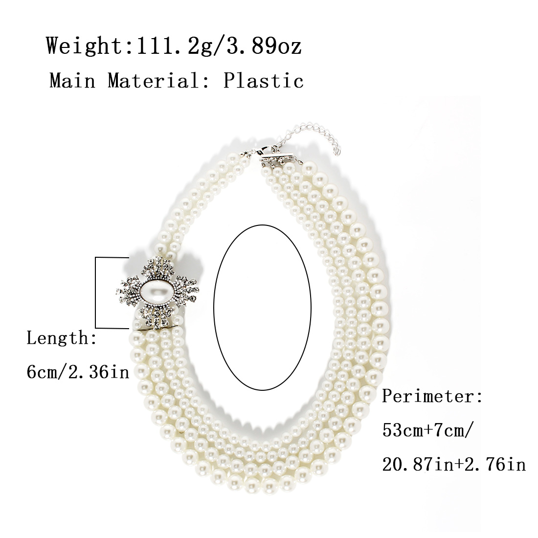 Wholesale Jewelry Elegant Round Plastic Beaded Layered Necklaces display picture 1
