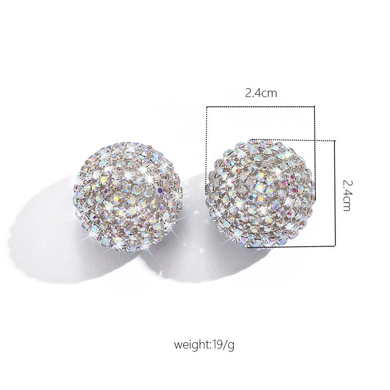 1 Pair Simple Style Classic Style Solid Color Inlay Alloy Rhinestones Ear Studs display picture 2