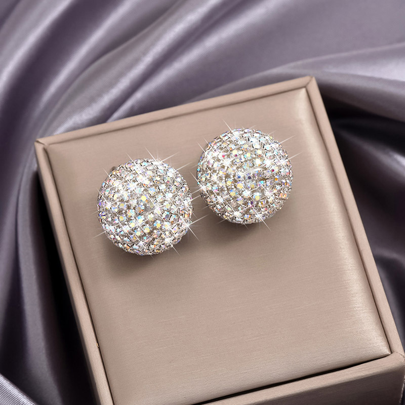 1 Pair Simple Style Classic Style Solid Color Inlay Alloy Rhinestones Ear Studs display picture 4