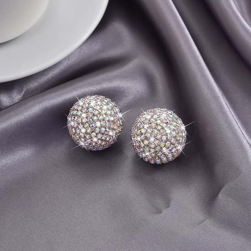 1 Pair Simple Style Classic Style Solid Color Inlay Alloy Rhinestones Ear Studs display picture 6