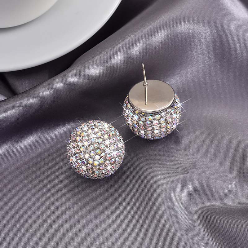 1 Pair Simple Style Classic Style Solid Color Inlay Alloy Rhinestones Ear Studs display picture 7