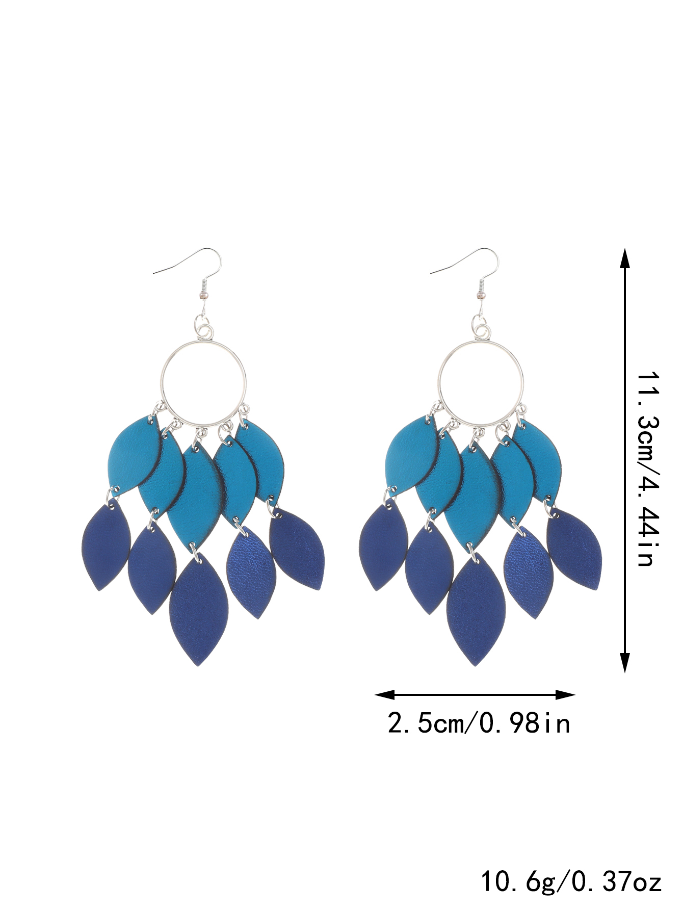 1 Pair Elegant Ethnic Style Color Block Patchwork Pu Leather Drop Earrings display picture 4