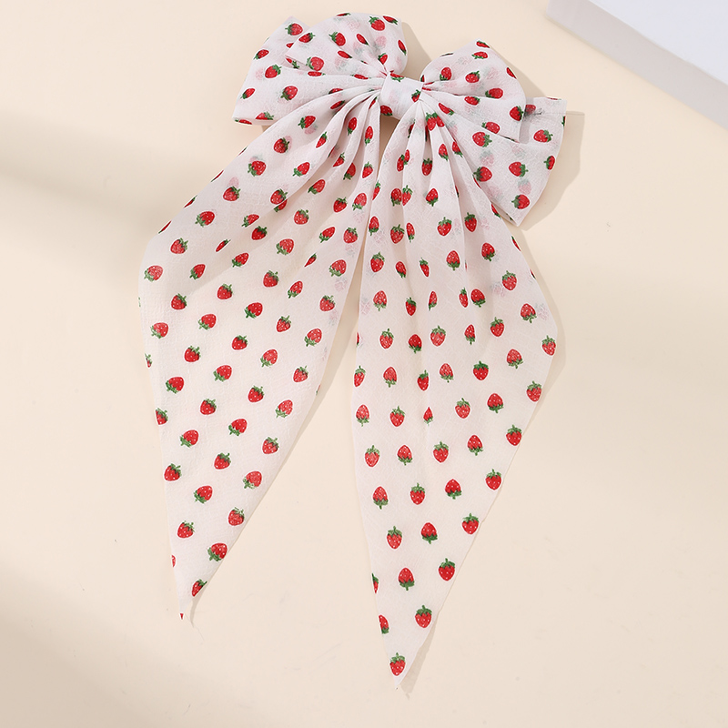 Women's Beach Sweet Simple Style Ditsy Floral Fruit Heart Shape Alloy Cloth Printing Hair Clip display picture 8
