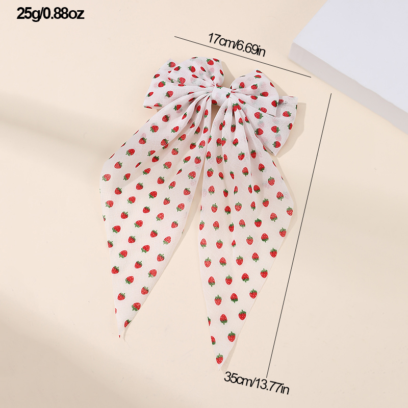 Women's Beach Sweet Simple Style Ditsy Floral Fruit Heart Shape Alloy Cloth Printing Hair Clip display picture 12