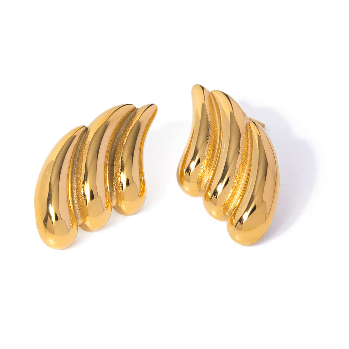 1 Pair Simple Style Classic Style Water Droplets Plating 316 Stainless Steel  18K Gold Plated Ear Studs display picture 9