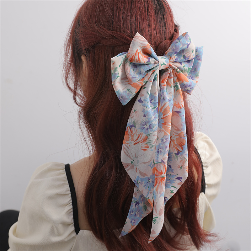 Women's Beach Sweet Simple Style Ditsy Floral Fruit Heart Shape Alloy Cloth Printing Hair Clip display picture 68