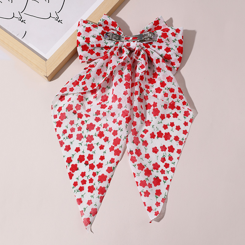 Women's Beach Sweet Simple Style Ditsy Floral Fruit Heart Shape Alloy Cloth Printing Hair Clip display picture 78