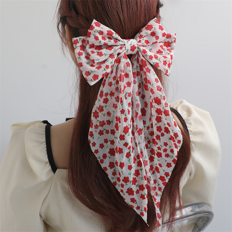 Women's Beach Sweet Simple Style Ditsy Floral Fruit Heart Shape Alloy Cloth Printing Hair Clip display picture 80