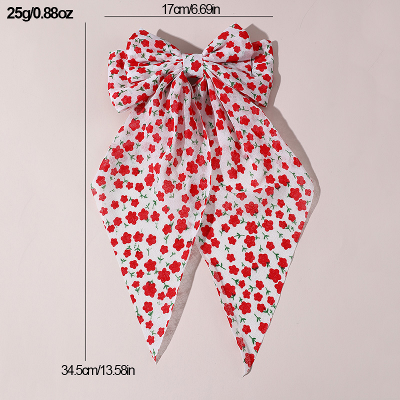 Women's Beach Sweet Simple Style Ditsy Floral Fruit Heart Shape Alloy Cloth Printing Hair Clip display picture 77