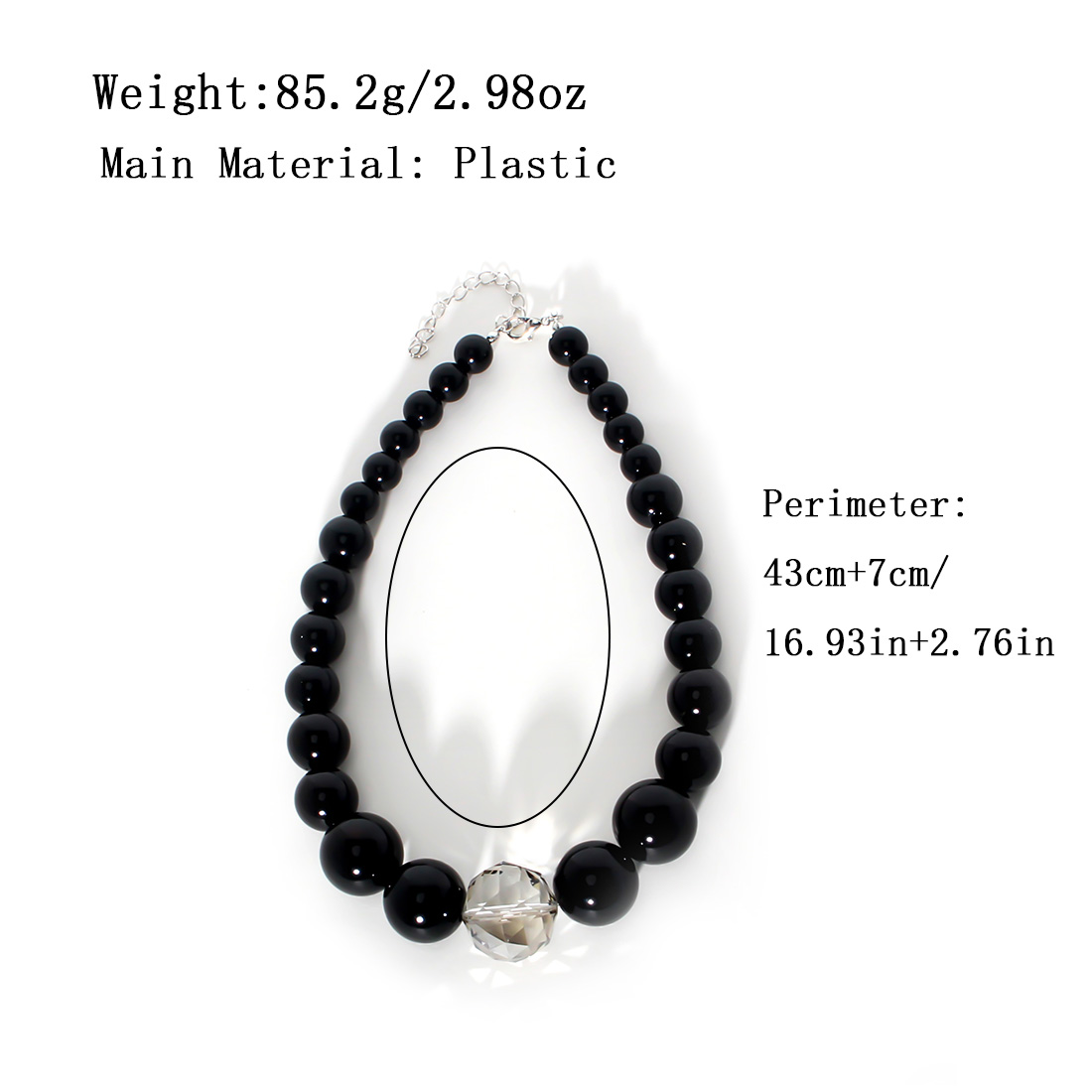 Wholesale Jewelry Simple Style Solid Color Oversized Round Plastic Beaded Necklace display picture 1
