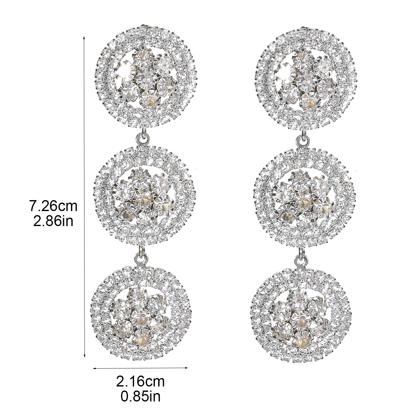1 Pair Luxurious Simple Style Solid Color Inlay 316 Stainless Steel  Rhinestones Drop Earrings display picture 4