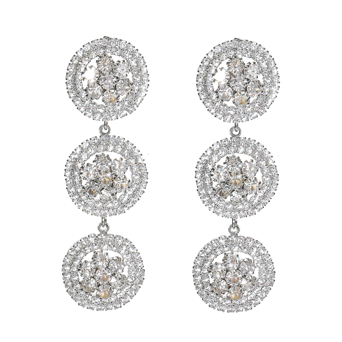 1 Pair Luxurious Simple Style Solid Color Inlay 316 Stainless Steel  Rhinestones Drop Earrings display picture 1