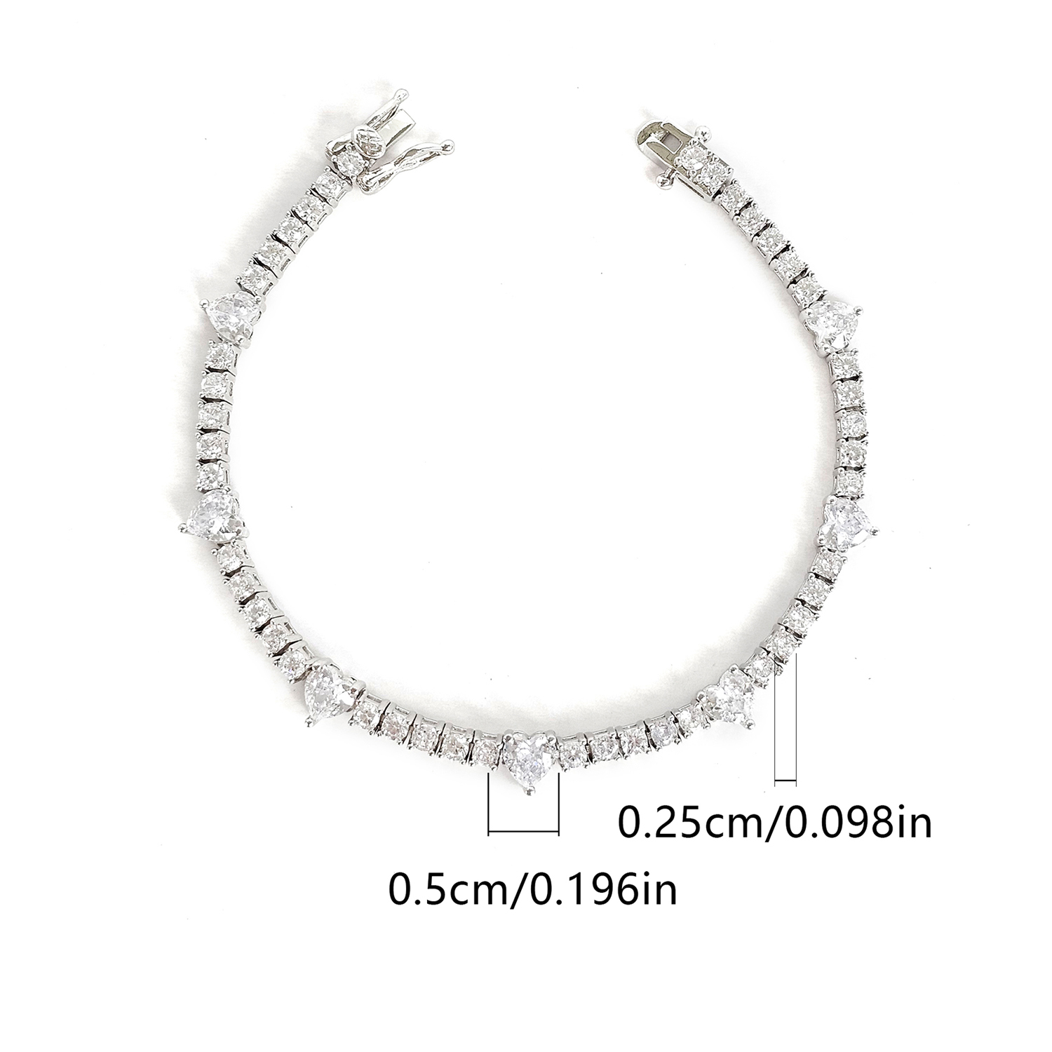 Wholesale Elegant French Style Heart Shape Copper Inlay Gold Plated Zircon Bracelets display picture 5