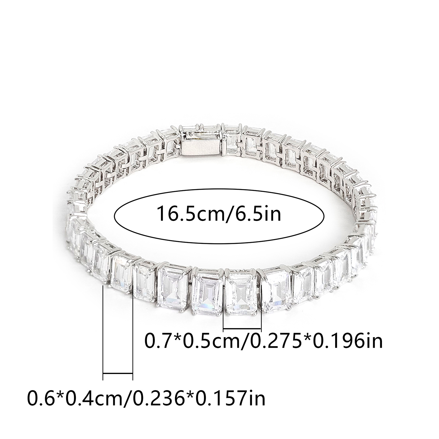 Wholesale Elegant Simple Style Rectangle Copper Inlay Gold Plated Zircon Bracelets display picture 5