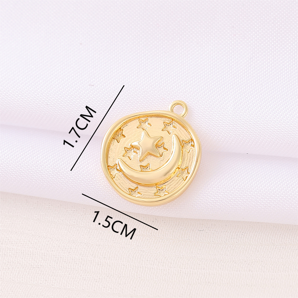 Romantic Simple Style Classic Style Round Star Moon 18K Gold Plated Copper Wholesale Jewelry Accessories display picture 2