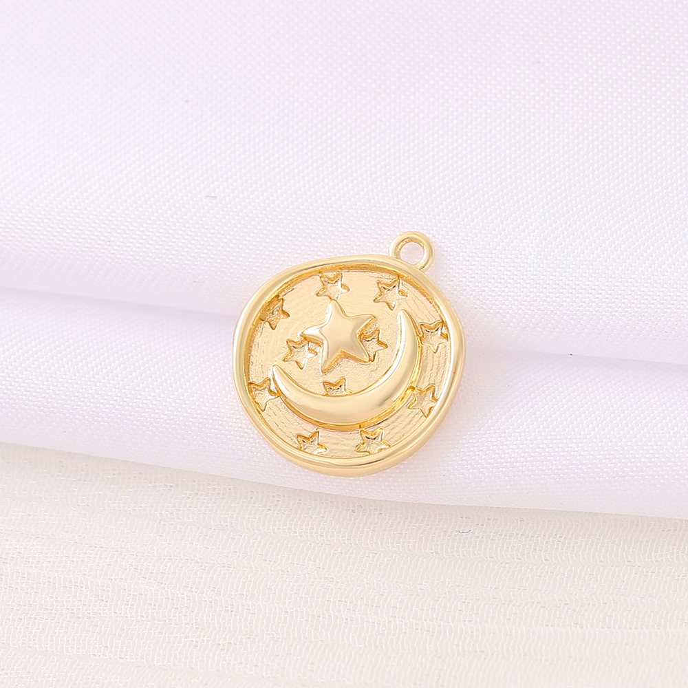 Romantic Simple Style Classic Style Round Star Moon 18K Gold Plated Copper Wholesale Jewelry Accessories display picture 4