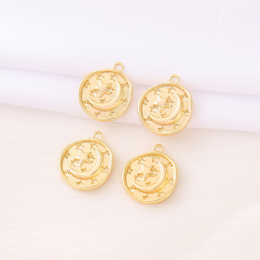 Romantic Simple Style Classic Style Round Star Moon 18K Gold Plated Copper Wholesale Jewelry Accessories display picture 6