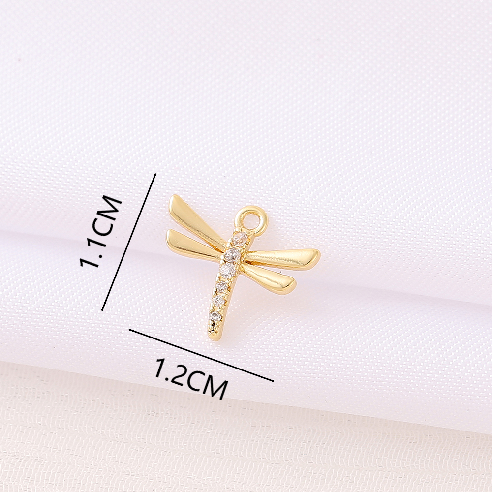 Cute Artistic Dragonfly 18K Gold Plated Zircon Copper Wholesale Jewelry Accessories display picture 2