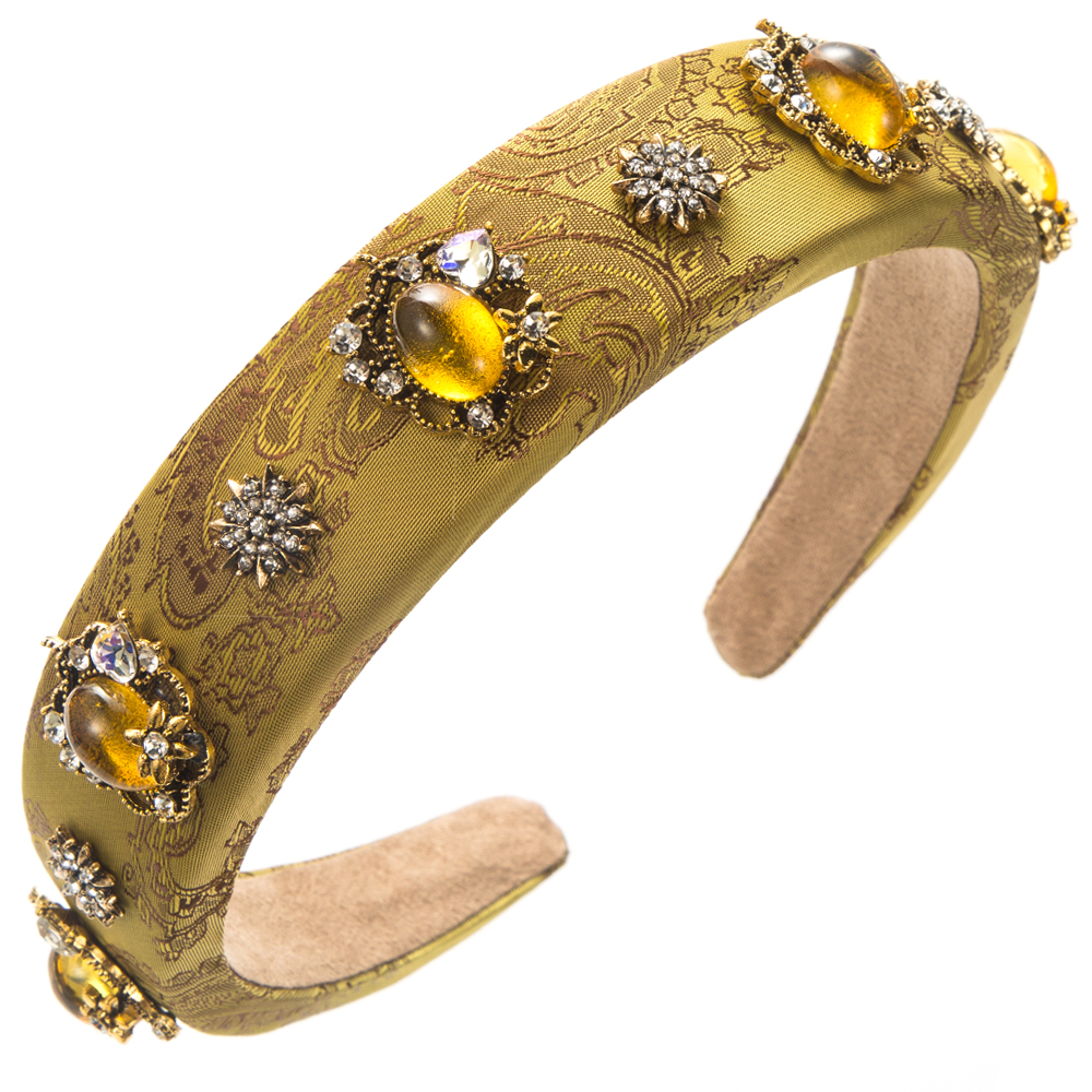 Women's Vacation Modern Style Classic Style Flower Alloy Cloth Glass Inlay Glass Hair Band display picture 6