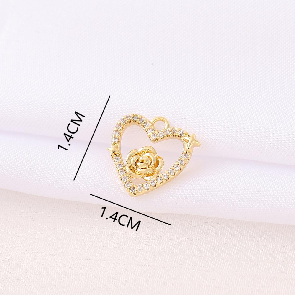 Sweet Classic Style Star Heart Shape Flower 18K Gold Plated Zircon Copper Wholesale Jewelry Accessories display picture 2