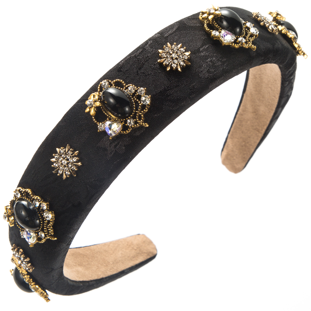 Women's Vacation Modern Style Classic Style Flower Alloy Cloth Glass Inlay Glass Hair Band display picture 7