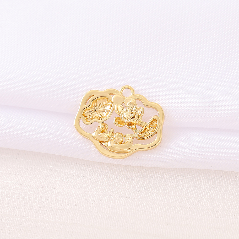 Elegant Classic Style Flower 18K Gold Plated Copper Wholesale Jewelry Accessories display picture 4