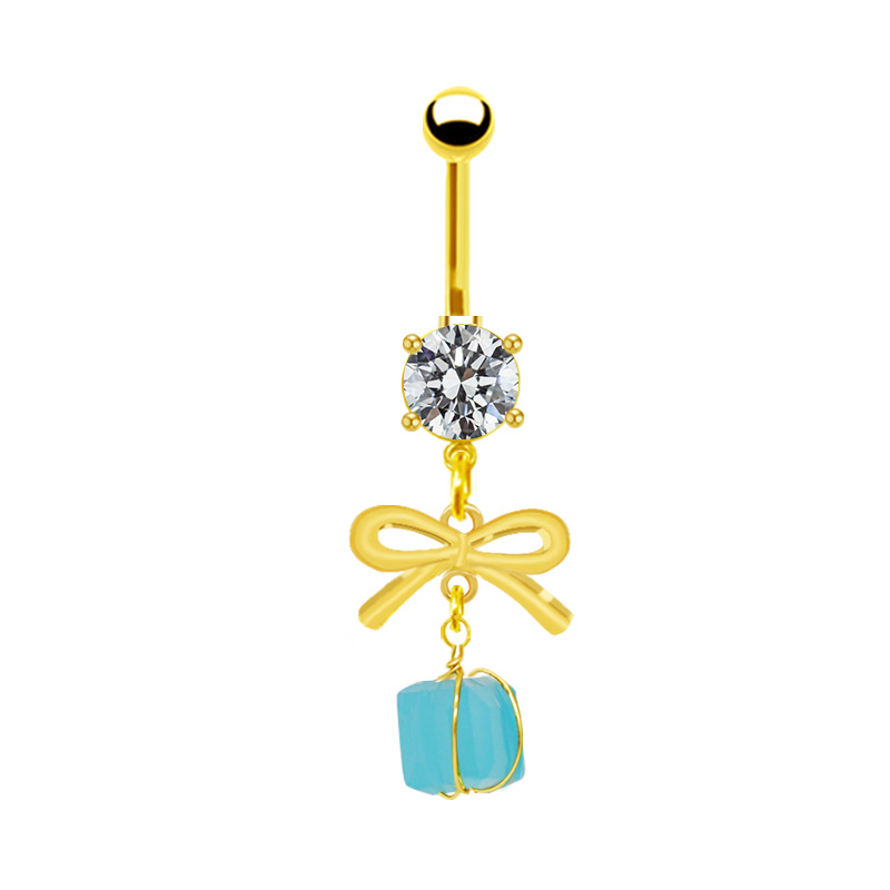 1 Piece Belly Rings Simple Style Bow Knot 316 Stainless Steel  Arylic Alloy Plating Inlay Acrylic Rhinestones Gold Plated display picture 13