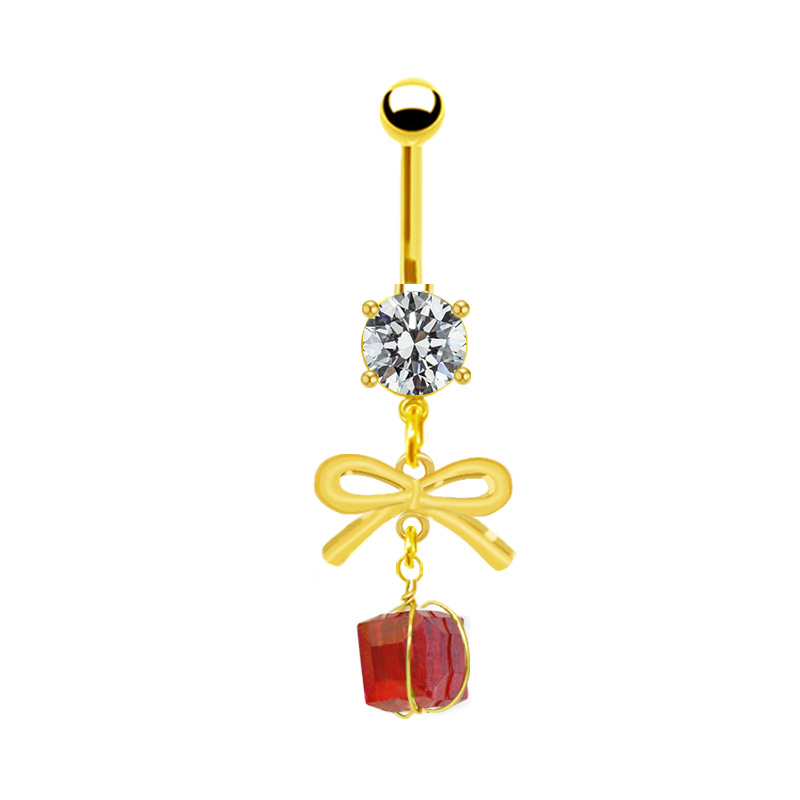 1 Piece Belly Rings Simple Style Bow Knot 316 Stainless Steel  Arylic Alloy Plating Inlay Acrylic Rhinestones Gold Plated display picture 21